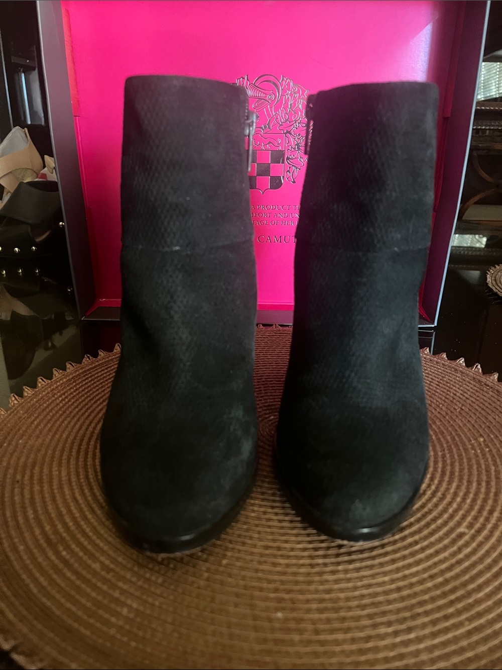 Vince Camuto Black Suede Ankle Booties